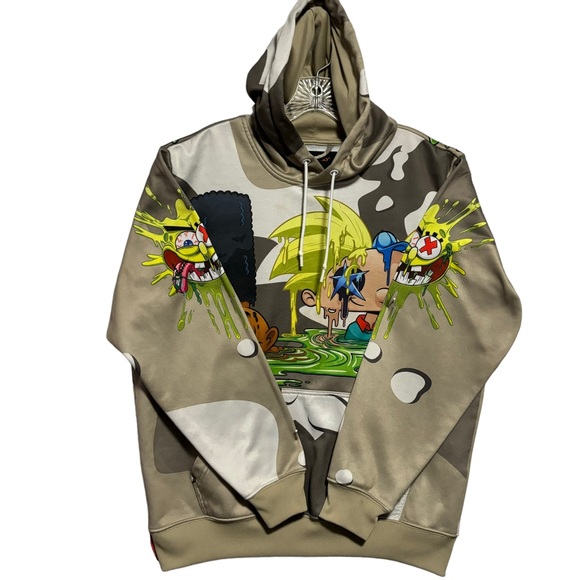 Members Only Nickelodeon Mash Up Pullover Hoodie-Hey Arnold SpongeBob Rugrats M - Picture 1 of 16